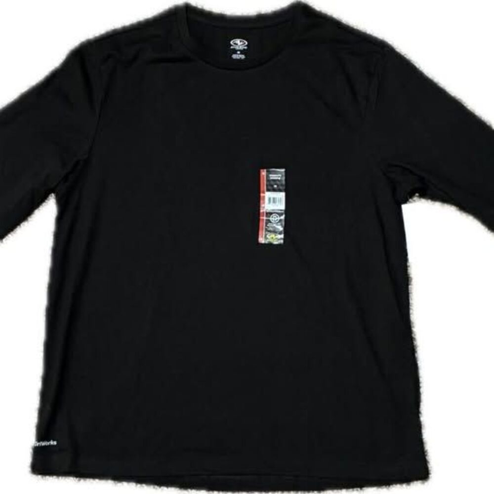Athletic Works Mens Long Sleeve Moisture Wicking TriBlend Activewear Tee Black M